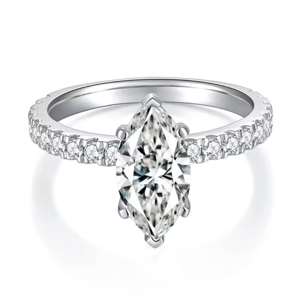 6*12mm Marquise Cut Moissanite Ring