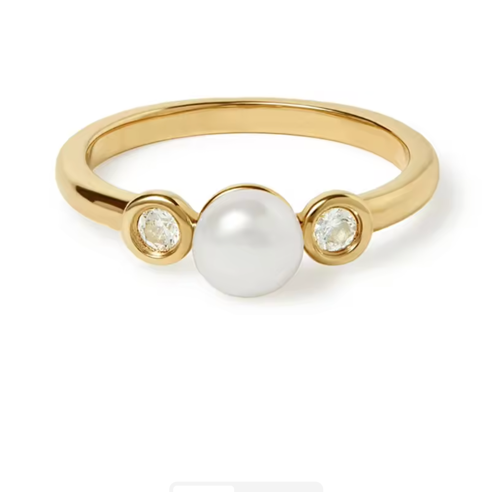 Pearl & Zircon Ring