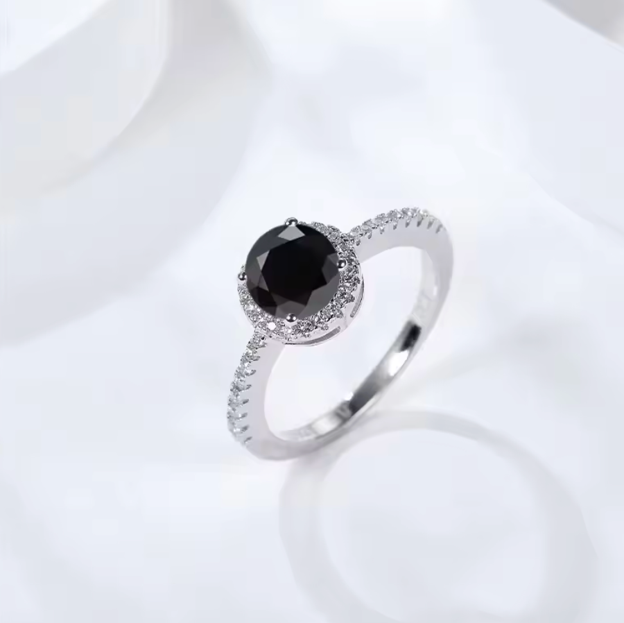 Black Moissanite Ring