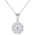 Flower-shaped Moissanite Pendant Necklace